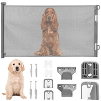 Poarta de siguranta retractabila si extensibila, pentru copii sau animale de companie, 162x86 cm, gri