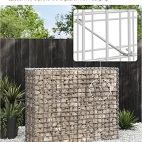 SONGMICS Cos de gabioane pentru pietre, otel galvanizat, 100x80x30cm, argintiu