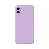 Husa pentru Apple iPhone 14 Vafy, Liquid Silicone, cu Microfibra pe interior, Protectie Antisoc, Grass purple, Mov