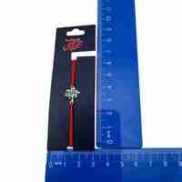 Martisor Bratara din Inox pentru Copii, Jolie, Textil si Inox, Snur Rosu, Model Copac, Argintiu