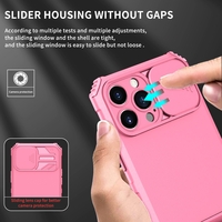 Husa Defender cu Stand pentru iPhone 12 Pro, Roz, Suport reglabil, Antisoc, Protectie glisanta pentru camera, Vafy