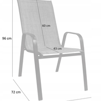 Set 2 scaune de gradina cu cadru metalic, stivuibile, 55x72x96cm, negru