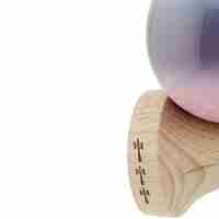Kendama X Originala, Profesionala, Flippy, Big Cups V2, Super Sticky cu Cupe Mari, din lemn 18 cm, Rulment Metalic cu Ata 55 cm, Albastru/Mov/Roz