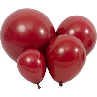 Set 12 Baloane, Flippy, din Latex Standard, 13 cm, Rosu Inchis