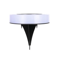 Set 4 Lampi Solare Led pentru Gradina, Flippy, Model Cerc, 10.5 x 2.4 cm, Buton On-Off, Alb Rece, Negru/Alb
