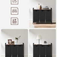 VASAGLE Cos de rufe, 3 compartimente, saci de rufe detasabili, raft, cadru metalic, 3x38L, 93x33x72 cm, maro rustic si negru