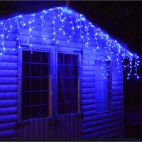 Instalatie de Craciun, Flippy®, Tip Turturi, Sectiune 5 m, 143 LED-uri, 8 Jocuri de Lumini, Fir Alb, Lumina Albastra, IP44, Interconectabila