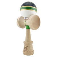 Kendama X Originala ROYAL SPIKE, Profesionala, Flippy, Cupe Mari KING SIZE V3, Super Sticky, Gaura in Baza, Rulment Metalic, din lemn 18 cm, Ata 62/65 cm, Inel Verde