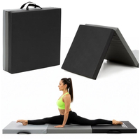 Saltea fitness pliabila 3 segmente, PVC si spuma EPE, 180x60x6 cm, negru si gri