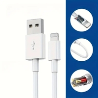 Cablu de Date Fast Charging, Flippy, port USB-B Compatibil cu iPhone cu porturi de tip Lightning, pentru Incarcare rapida 2A, Lungime 2M, Alb