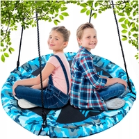 Leagan tip cuib Camuflaj 100cm, inaltime reglabila, 150 kg, Albastru Negru