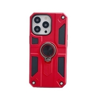 Husa protectie Vafy compatibila cu Apple iPhone 13 Defender Model 5 cu suport prindere inel,Rosu