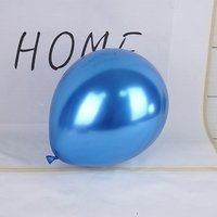 Set 12 Baloane, Flippy, din Latex Chrome, 30 cm, Albastru Inchis