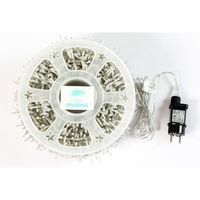 Instalatie Craciun liniara, fir transparent, cu transformator, 50m, alb cald, 2000 LED-uri, 8 jocuri de lumini, Vafy