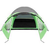 Cort camping 4 persoane cu antreu, protectie UV, impermeabil 3000 mm, 330x250x105 cm, gri