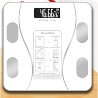 Cantar Electronic Inteligent De Baie Vafy Cu Aplicatie Smart, Corporal, Ecran Digital Iluminat, Termometru, Suporta Maxim 180 Kg, 26 x 26 cm, Baterii, Alb