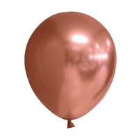Set 12 Baloane, Flippy, din Latex Chrome, 13 cm, Roz-Auriu
