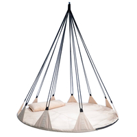 Leagan de gradina XXL Sersimo, suspendat tip pat, 150cm, bej
