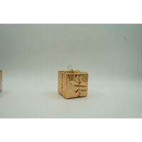 Set de 12 ornamente de brad, Flippy, de tip Glob, Cupru/ Auriu, din polistiren, cu finisaj sclipitor , cutie 6 cm adancime x 23 cm lungime x 18 cm inaltime
