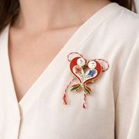 Martisor Brosa Mica in Cutie, Jolie, Dimensiune Brosa 2.5-3 cm, Material Metal, Model Vrabiute, Multicolor
