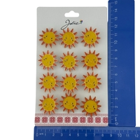 Set 12 Brose Martisor pentru Copii, Jolie, Model Soare, Galben