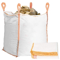 Sac gradina big bag pentru frunze si deseuri vegetale, 420 L, 500 kg, 75x75x75 cm, alb