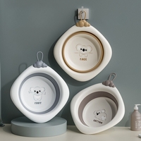 Cada Pliabila pentru Baie pentru Copii, Flippy, Cadita pentru Bebelusi, Model Romb pentru Picioare Koala, Gri, 30x30x3.5 cm, 4L