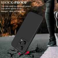 Husa de Protectie Matte TPU, Vafy, pentru Xiaomi Redmi 12 Pro, Protectie Camera, Antisoc, Antizgariere, Antialunecare, Acoperire Completa, Negru