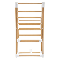 Uscator rufe 5Five Bara cu aripi laterale, efect lemn, ABS si spuma PVC, 138x51x90 cm, maro