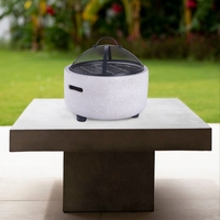 Semineu de exterior pentru terasa sau gradina din placa de magneziu, cu grill pentru gratar, 43x43x39cm