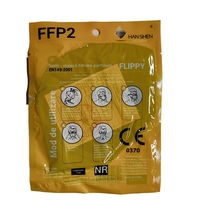 Set 32 bucati Masca de protectie faciala, Flippy, de unica folosinta pentru adulti, FFP2, KN95 CE 0370, 5 straturi, nesterila, ambalaj individual, Negru