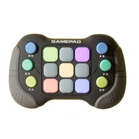 Jucarie Interactiva Flippy, Tip Consola Pop It, 6 butoane functionale, 5 Moduri de Joc, 600 Niveluri, +3 ani, Gri/Negru