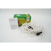 Instalatie de Craciun Flippy® Tip Turturi, Franjuri cu Flash, Sectiune 4 m, 132 LED-uri, Interconectabila, Fir Alb, Alb Rece