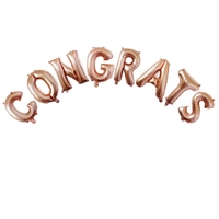 Set 8 Baloane din Folie Metalizata, Flippy, Model Scris Congrats, Litere de 40 cm, Tema Absolvire, Baloane Party, Ambalaj Individual, Pai Inclus, Umflare cu Aer sau Heliu, Roz
