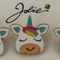 Set 12 Brose Martisor pentru Copii, Jolie, Model Unicorn cu Ochii Inchisi, Multicolor