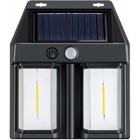 Lampa Solara LED Decorativa de Perete, Flippy, pentru Exterior, Suspendata, 800mAh, 15x13x6 cm, Neagra