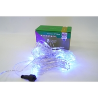 Sectiune Instalatie de Craciun Vafy, Tip Plasa, 80 LED-uri, 2 m x 1 m, 8 jocuri de lumini, Interconectabila, Fir transparent, Albastru