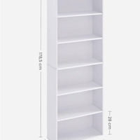VASAGLE Biblioteca 6 rafturi, in stil scandinav, rafturi ajustabile, PAL, 60x24x179 cm, alb