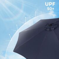 SONGMICS Umbrela de gradina, cu manivela pentru deschidere, sistem inclinare, 300cm, albastru inchis