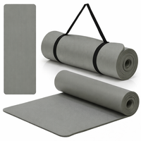 Saltea fitness antiderapanta din NBR, 183x61x1 cm, cu curea transport, gri