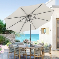 SONGMICS Umbrela de gradina cu manivela, 330 cm, UPF 50+, inclinare 30°, structura metalica cu 8 spite, bej