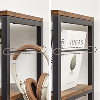 VASAGLE Biblioteca 6 rafturi, cadru metalic, stil industrial, 30x120x170 cm, maro rustic