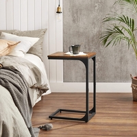 VASAGLE Masuta laterala C-shape pentru canapea sau pat, blat din PAL, cadru metalic, stil industrial, 40x30x62 cm, maro rustic