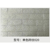 Set 10 Placi de Tapet, Vafy, Autoadezive, 70 x 77 cm, 2.5 mm Grosime, Suprafata Acoperita 5.3 mp, din PVC, Model Caramida, Argintiu