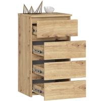 Comoda cu 4 sertare, PAL laminat 16mm, 40x35x74 cm, stejar artisan