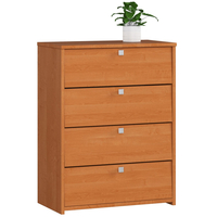 Dulap pantofi cu 4 usi rabatabile, PAL laminat, 60x33x80 cm, maro arin