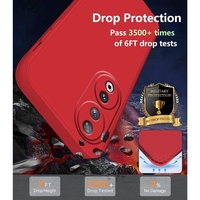 Husa de Protectie, Vafy, pentru Honor 90, Liquid Silicone, cu Microfibra pe Interior, Protectie Antisoc, Compatibil Incarcare Wireless, Rosu