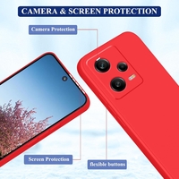 Husa de Protectie Matte TPU, Vafy, pentru Xiaomi Redmi 12 Pro, Protectie Camera, Antisoc, Antizgariere, Antialunecare, Acoperire Completa, Rosu
