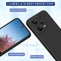 Husa de Protectie, Vafy, pentru Xiaomi Redmi Note 12 Pro 5G, Liquid Silicone, cu Microfibra pe Interior, Protectie Antisoc, Compatibil Incarcare Wireless, Negru