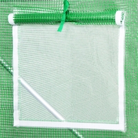 Folie inlocuire pentru sera 300x200x200 cm, PE 140g/mp cu plasa PP, UV4, 6 ferestre si usa cu fermoar, verde
